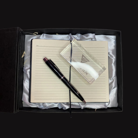 Personalized Notebook Dairy and Engraved Metal Ball Pen GD101