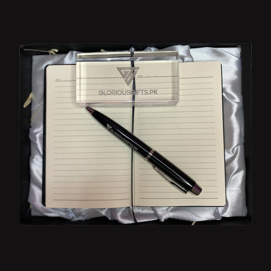 Personalized Notebook Dairy and Engraved Metal Ball Pen GD101