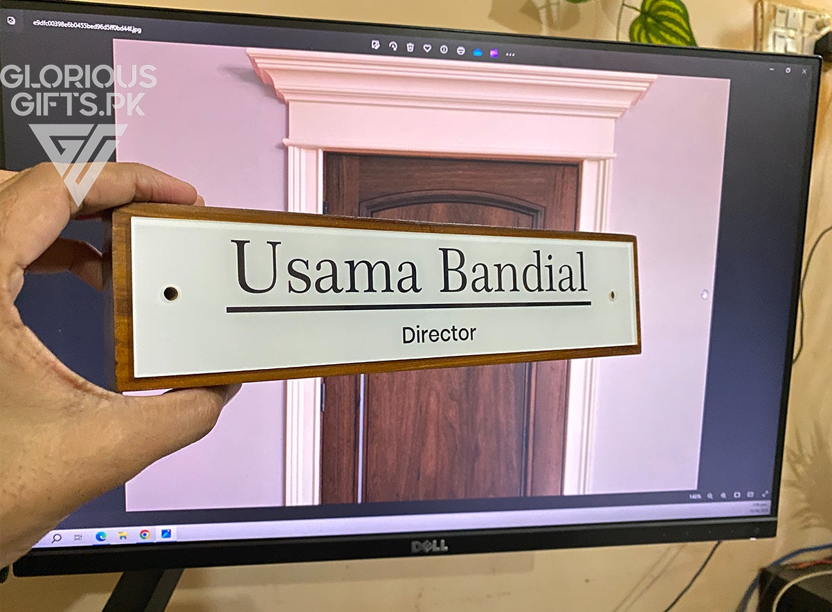 Acrylic + Wooden Door Name Plate | GD006