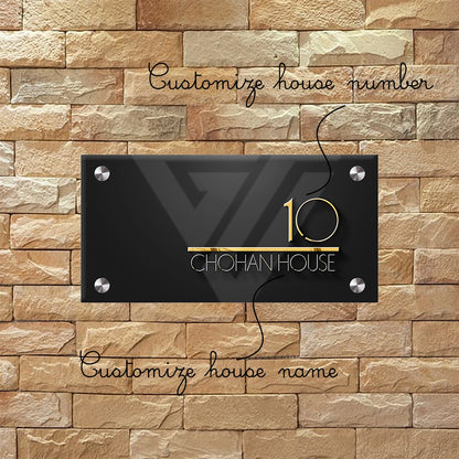 Modern Acrylic House Plaque GN004