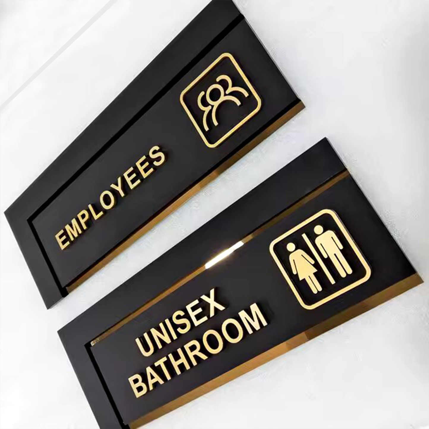 3D Kexian Customized Toilet Door Sticker Bathroom Signage Door Plates Toilet Signs Men Women Restroom Sign GD012