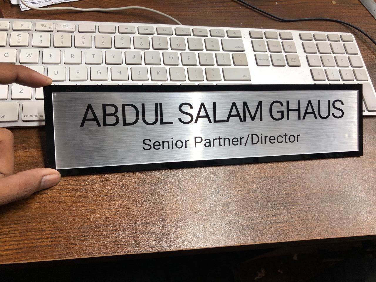 Executive Personalized Door Name Plate, Custom Printed GD002