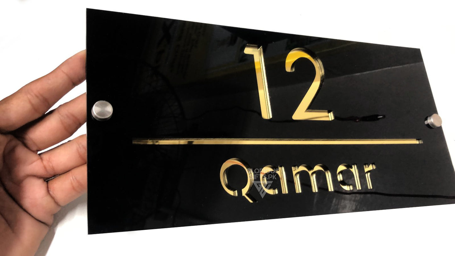 Golden Mirror House Name Plaque | GN010