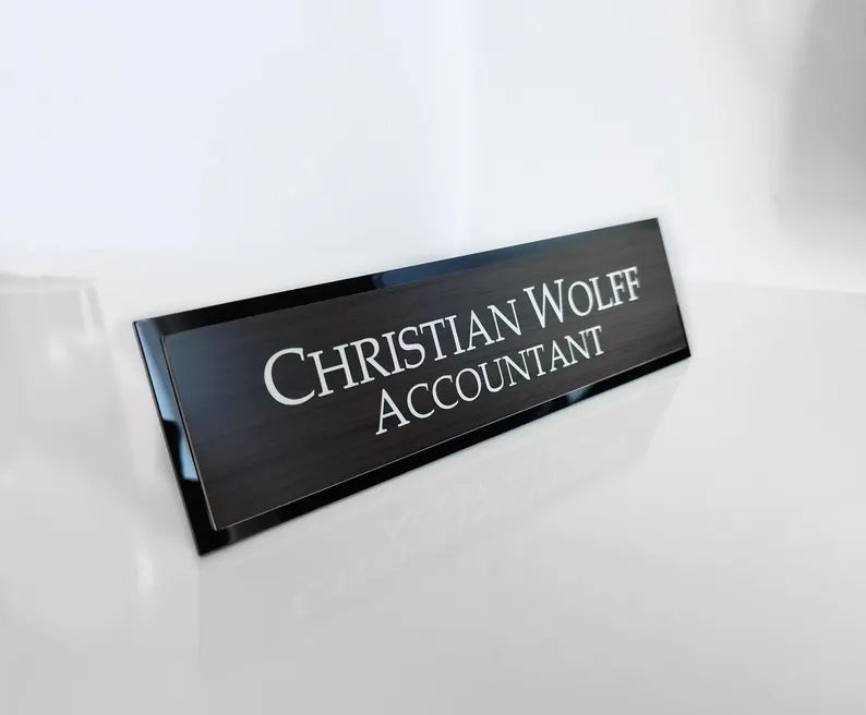 Executive Personalized Table Name Plate Office Sign GT013