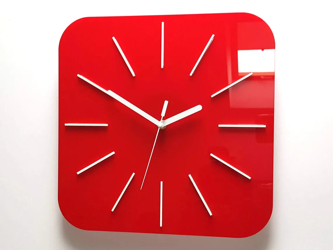 Clock HIPNOTIC Large Red Silent Clock GC002