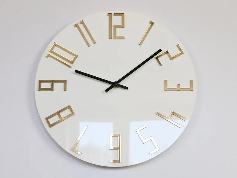 Numbering Clock, Golden Mirror, Clock, Gift Clock GC005