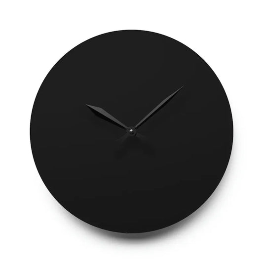 Simple Black Round Wooden Clock GC012