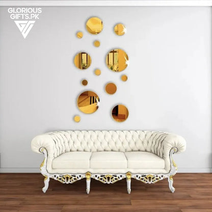 Acrylic Mirrors Wall Decal, Set Of Decorative Self-Adhesive Circle Acrylic Mirrors, GW013