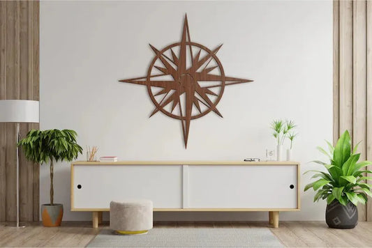 Wooden Compass Wood Wall Art Decor Wooden Nursery GW015