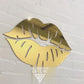 3D Lips Acrylic Wall Golden Mirror Beauty Room Sign GW009